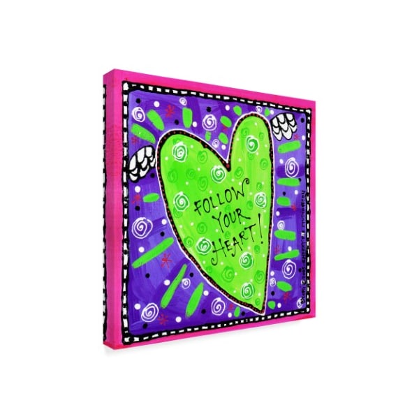 Cherry Pie Studios 'Follow Your Heart Green' Canvas Art,18x18